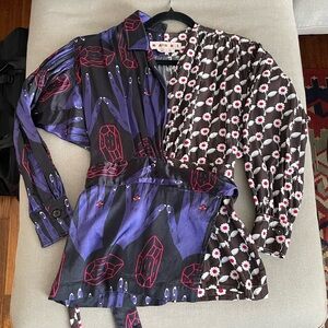 Marni Combo Printed Wrap Top